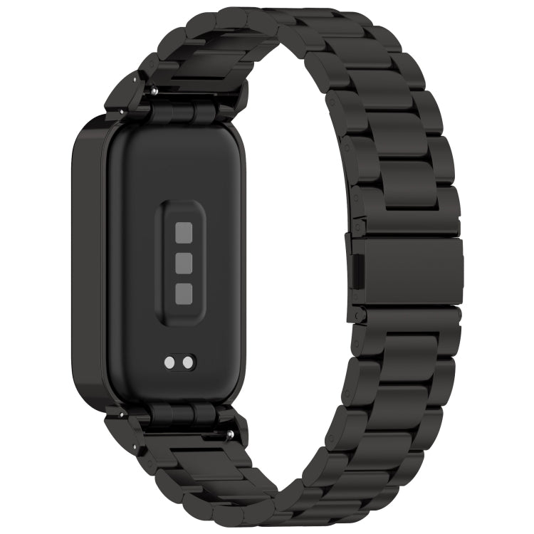 For Redmi Bnad 3 Metal Frame Watch Case Integrated Three Beads Stainless Steel Watch Band