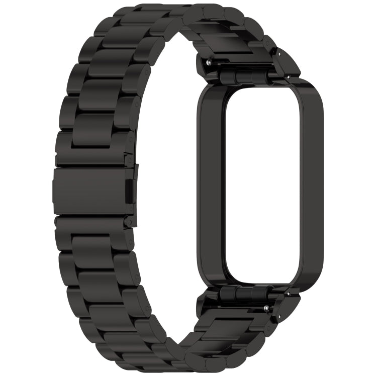For Redmi Bnad 3 Metal Frame Watch Case Integrated Three Beads Stainless Steel Watch Band