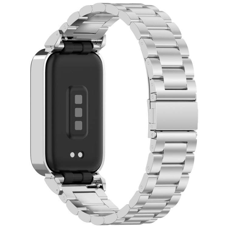 For Redmi Bnad 3 Metal Frame Watch Case Integrated Three Beads Stainless Steel Watch Band