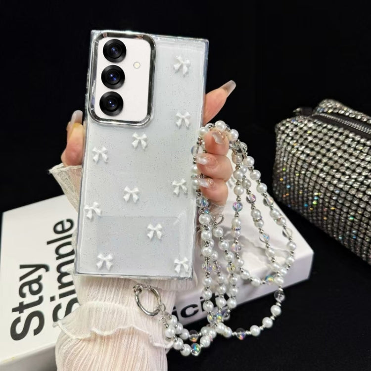 For Samsung Galaxy S25+ 5G Little Fresh Bow Neck Chain TPU Phone Case