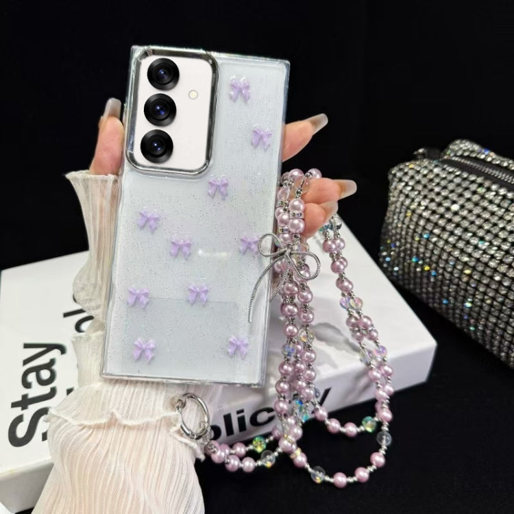 For Samsung Galaxy S24 FE 5G Little Fresh Bow Neck Chain TPU Phone Case