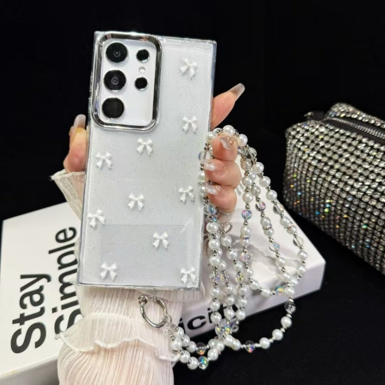 For Samsung Galaxy S23 Ultra 5G Little Fresh Bow Neck Chain TPU Phone Case