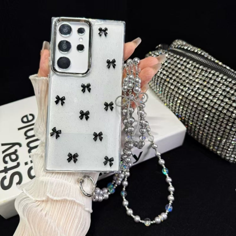 For Samsung Galaxy S22 Ultra 5G Little Fresh Bow Neck Chain TPU Phone Case
