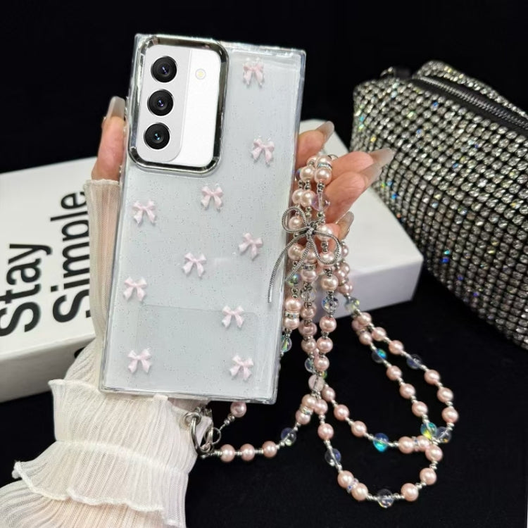For Samsung Galaxy S22+ 5G Little Fresh Bow Neck Chain TPU Phone Case