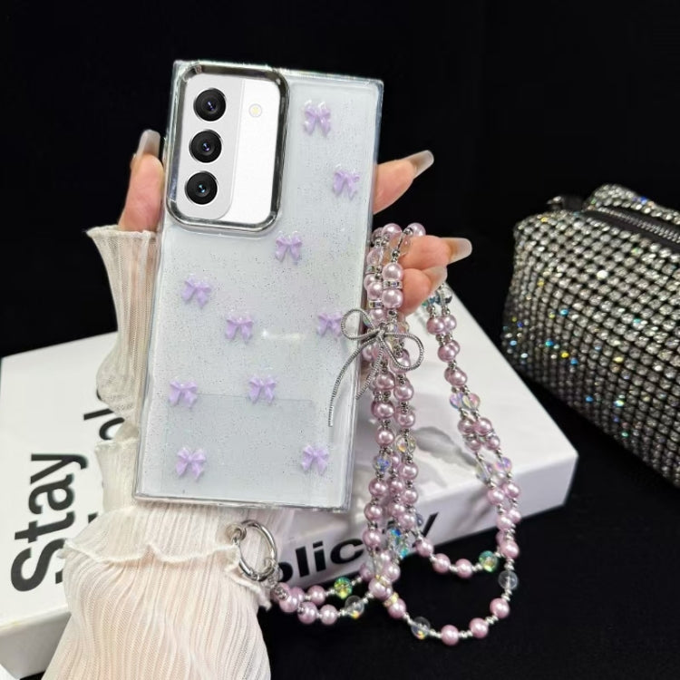 For Samsung Galaxy S22+ 5G Little Fresh Bow Neck Chain TPU Phone Case