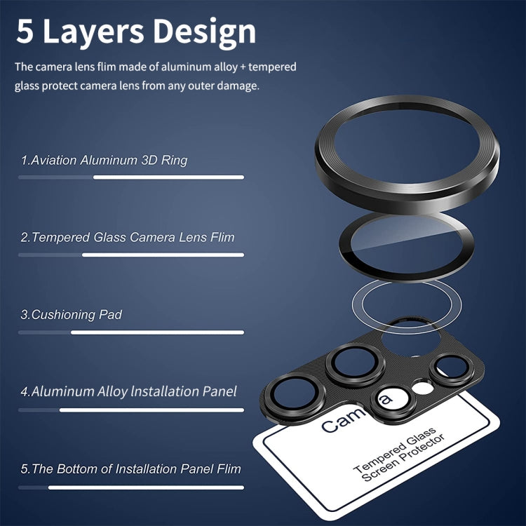 For Samsung Galaxy S25 5G ENKAY Hat-Prince 9H Rear Camera Lens Aluminium Alloy Tempered Glass Film