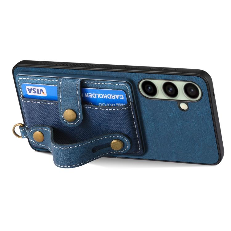 For Samsung Galaxy A56 5G Retro Cross Wristband Wallet Leather Back Phone Case