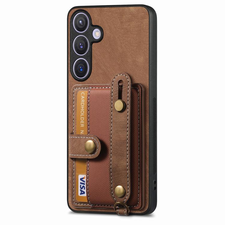 For Samsung Galaxy A37 5G Retro Cross Wristband Wallet Leather Back Phone Case
