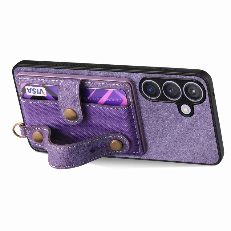 For Samsung Galaxy A37 5G Retro Cross Wristband Wallet Leather Back Phone Case