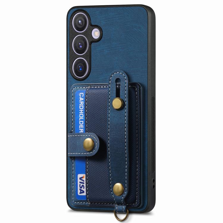 For Samsung Galaxy A37 5G Retro Cross Wristband Wallet Leather Back Phone Case