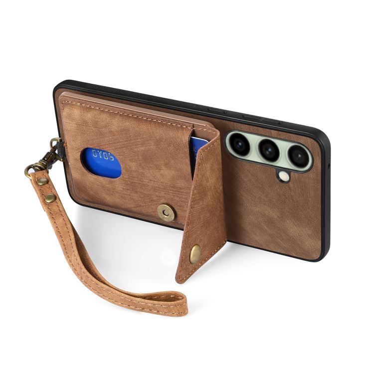 For Samsung Galaxy A56 5G Retro Card Wallet Fold Leather Phone Case with Strap