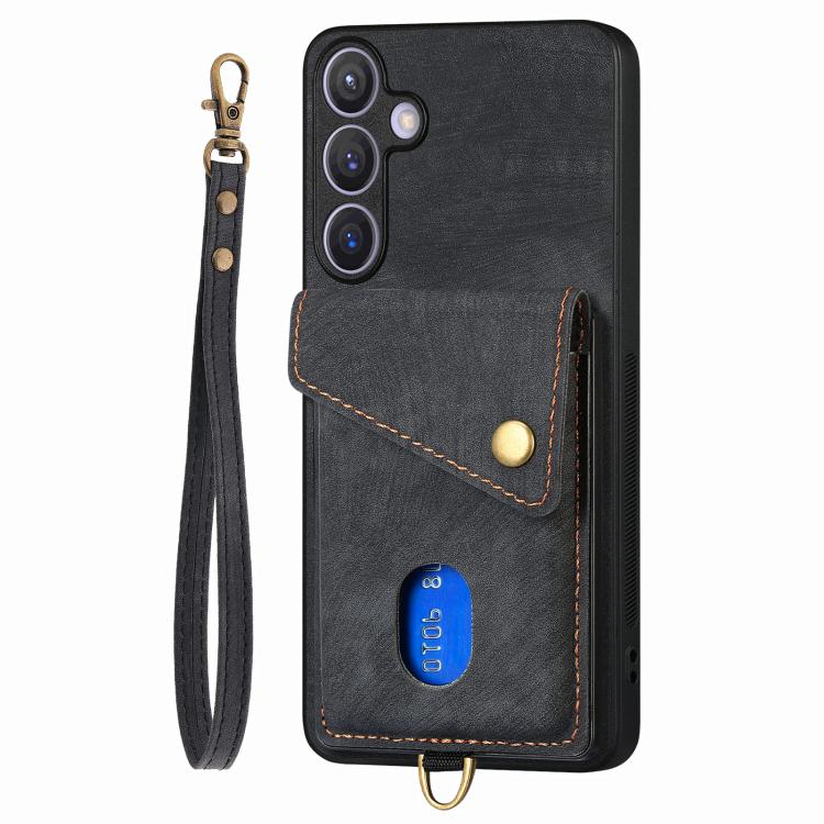 For Samsung Galaxy A37 5G Retro Card Wallet Fold Leather Phone Case with Strap