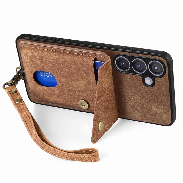 For Samsung Galaxy A37 5G Retro Card Wallet Fold Leather Phone Case with Strap