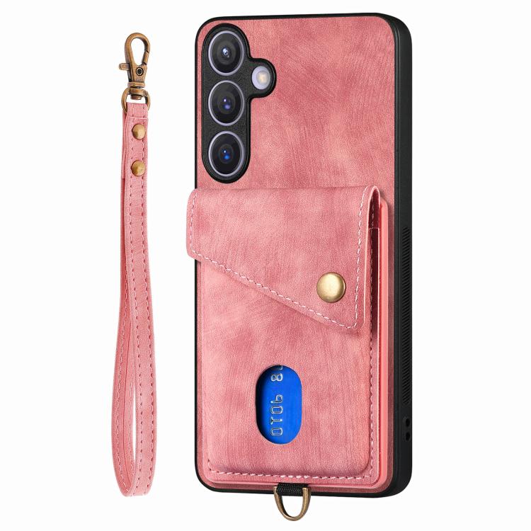 For Samsung Galaxy A37 5G Retro Card Wallet Fold Leather Phone Case with Strap