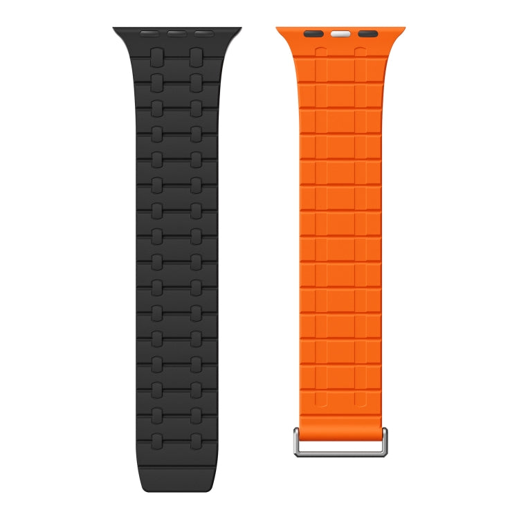 For Apple Watch 46mm / 49mm / 45mm / 44mm AW-AP  Dual Color Magnetic Silicone Watch Band