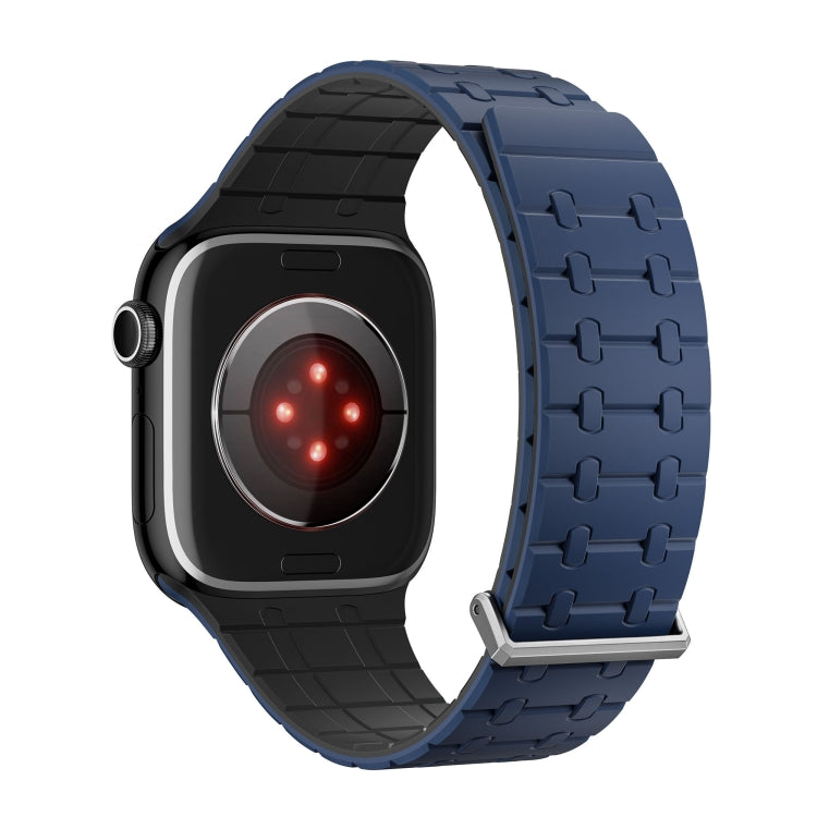 For Apple Watch 46mm / 49mm / 45mm / 44mm AW-AP  Dual Color Magnetic Silicone Watch Band