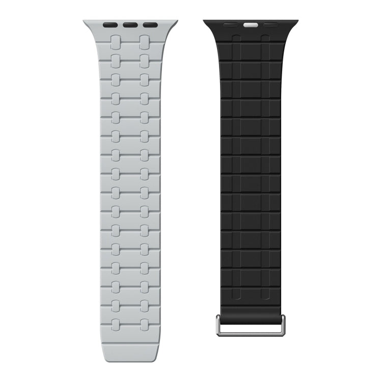 For Apple Watch 46mm / 49mm / 45mm / 44mm AW-AP  Dual Color Magnetic Silicone Watch Band
