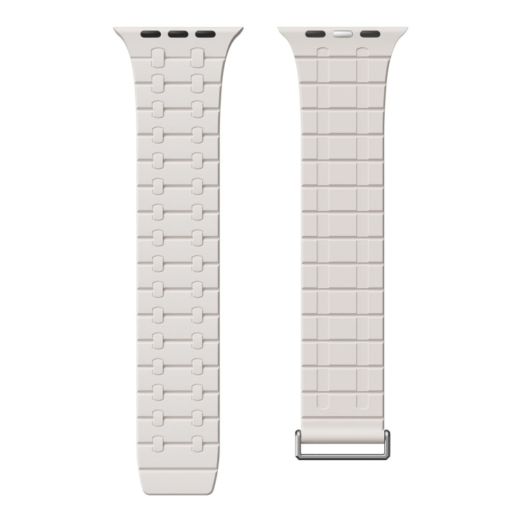 For Apple Watch 46mm / 49mm / 45mm / 44mm AW-AP  Dual Color Magnetic Silicone Watch Band