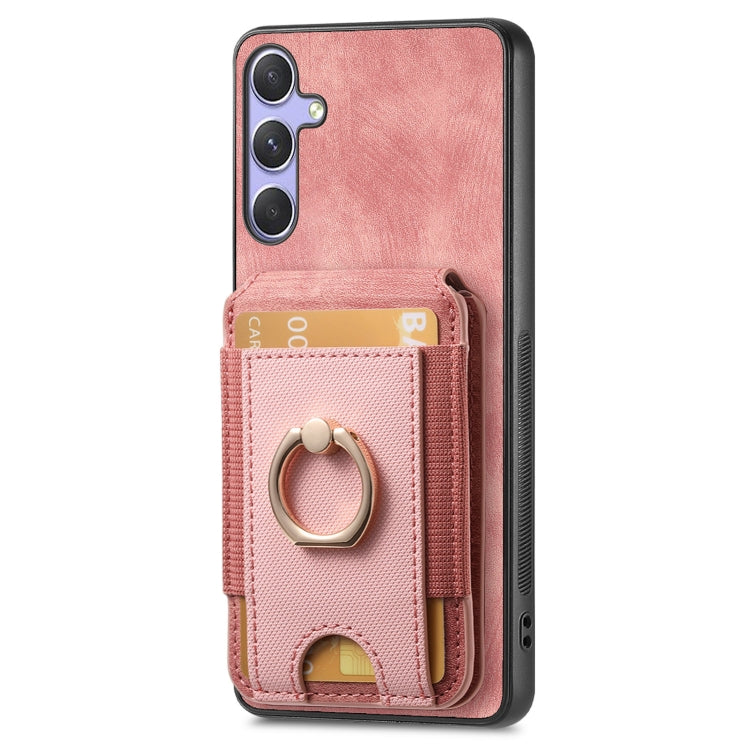 For Samsung Galaxy M14 Retro Splitable Magnetic Stand Card Bag Leather Phone Case