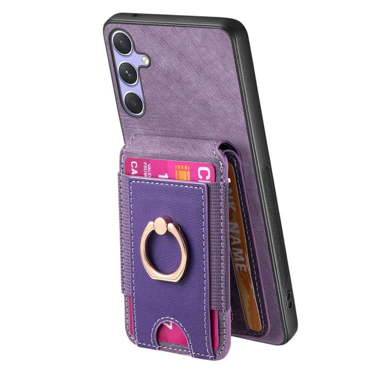 For Samsung Galaxy A24 Retro Splitable Magnetic Stand Card Bag Leather Phone Case