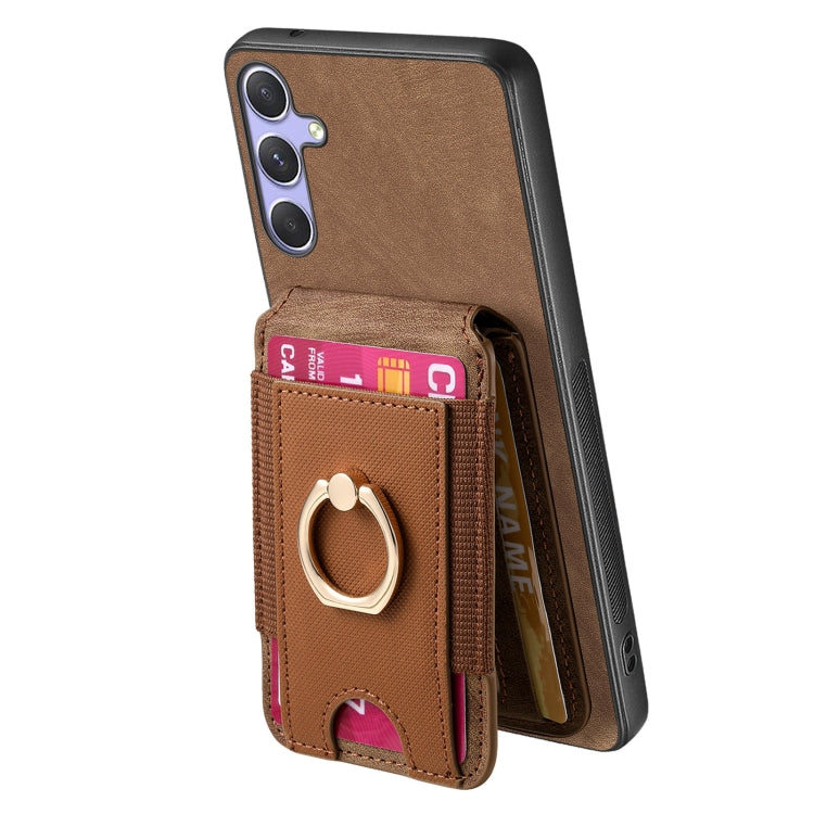 For Samsung Galaxy A71 Retro Splitable Magnetic Stand Card Bag Leather Phone Case
