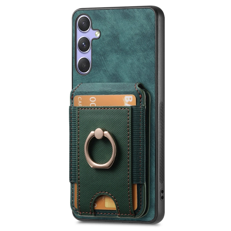 For Samsung Galaxy A52 Retro Splitable Magnetic Stand Card Bag Leather Phone Case