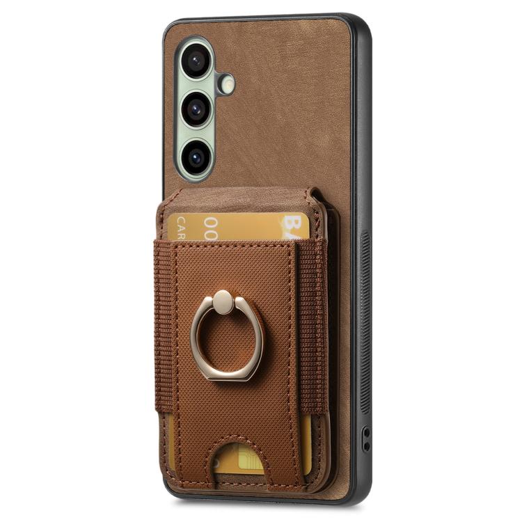For Samsung Galaxy A56 5G Retro Splitable Magnetic Stand Card Bag Leather Phone Case