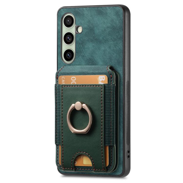 For Samsung Galaxy A56 5G Retro Splitable Magnetic Stand Card Bag Leather Phone Case