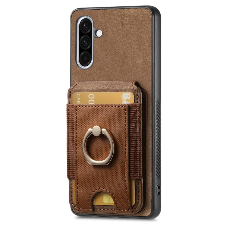 For Samsung Galaxy A36 Retro Splitable Magnetic Stand Card Bag Leather Phone Case