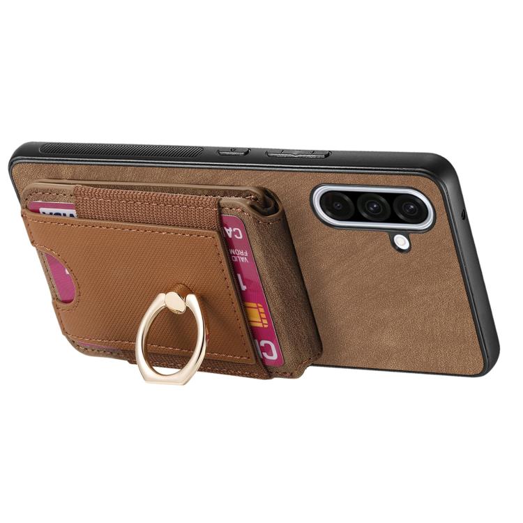 For Samsung Galaxy A36 Retro Splitable Magnetic Stand Card Bag Leather Phone Case