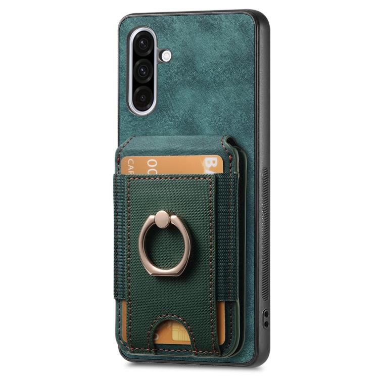 For Samsung Galaxy A36 Retro Splitable Magnetic Stand Card Bag Leather Phone Case