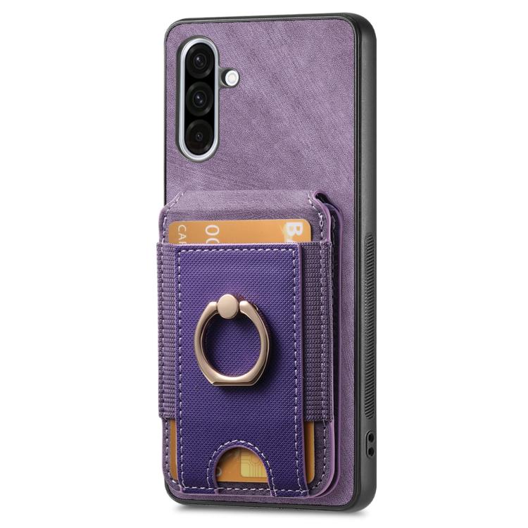 For Samsung Galaxy A36 Retro Splitable Magnetic Stand Card Bag Leather Phone Case