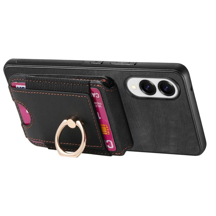 For Samsung Galaxy S25 Edge 5G Retro Splitable Magnetic Stand Card Bag Leather Phone Case