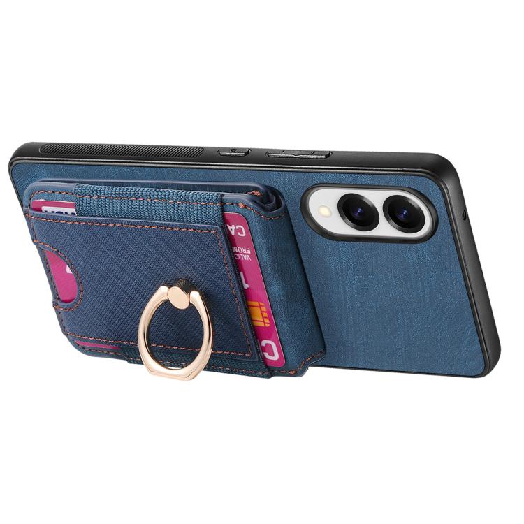 For Samsung Galaxy S25 Edge 5G Retro Splitable Magnetic Stand Card Bag Leather Phone Case
