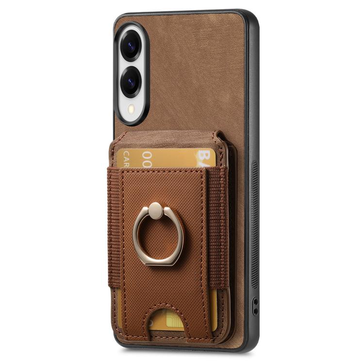 For Samsung Galaxy S25 Edge 5G Retro Splitable Magnetic Stand Card Bag Leather Phone Case