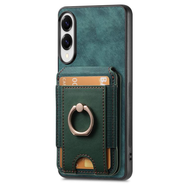 For Samsung Galaxy S25 Edge 5G Retro Splitable Magnetic Stand Card Bag Leather Phone Case