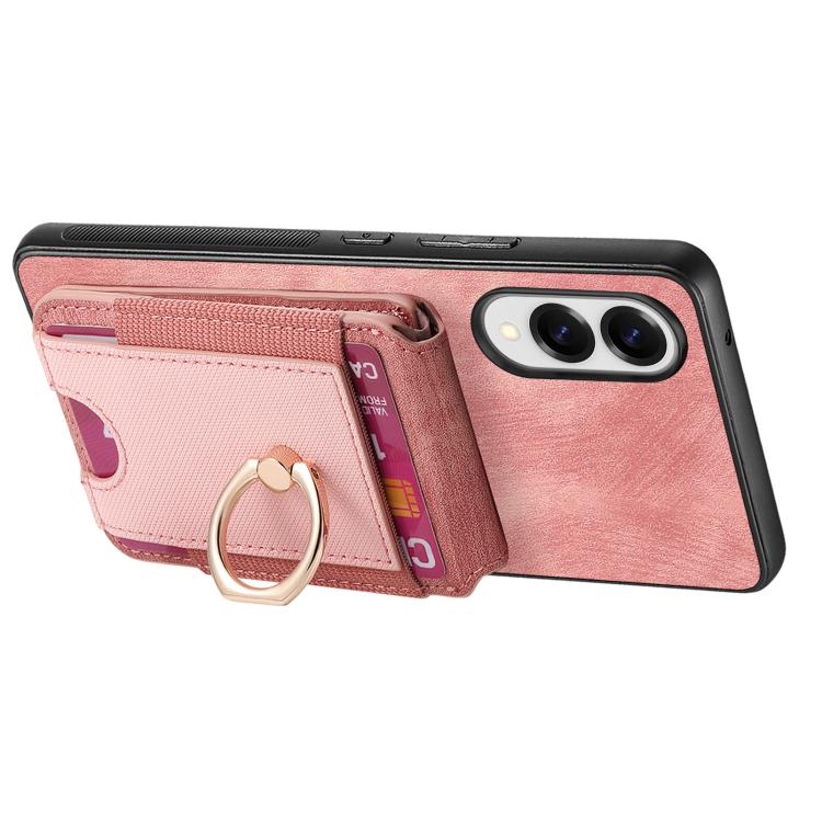 For Samsung Galaxy S25 Edge 5G Retro Splitable Magnetic Stand Card Bag Leather Phone Case