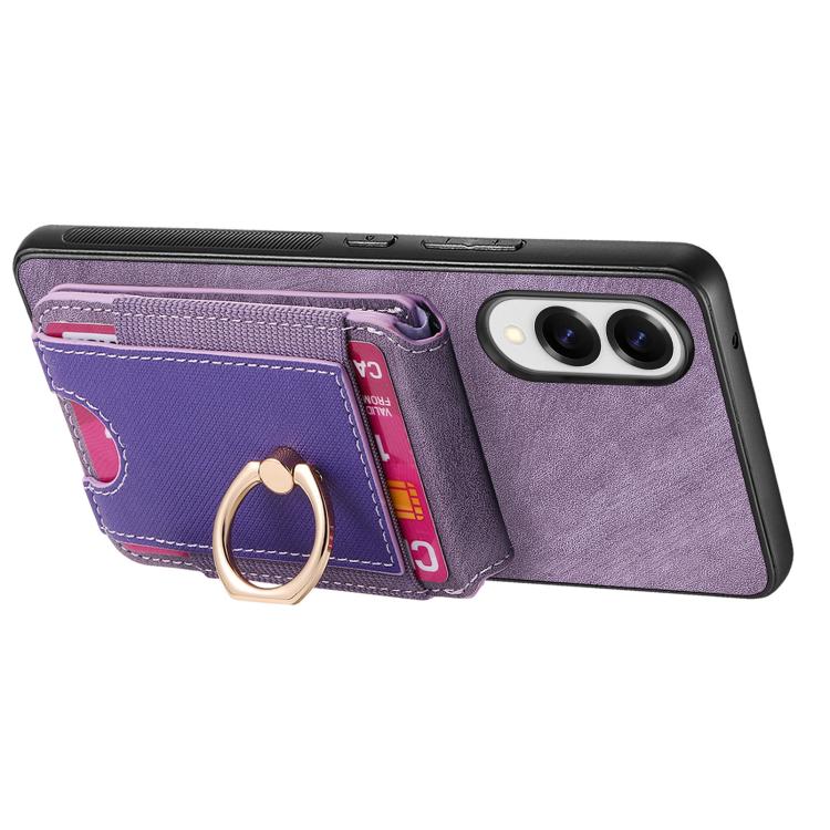 For Samsung Galaxy S25 Edge 5G Retro Splitable Magnetic Stand Card Bag Leather Phone Case
