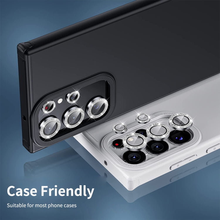 For Samsung Galaxy S25 Ultra 5G ENKAY Hat-Prince 9H Rear Camera Lens Glitter Aluminium Alloy Tempered Glass Film
