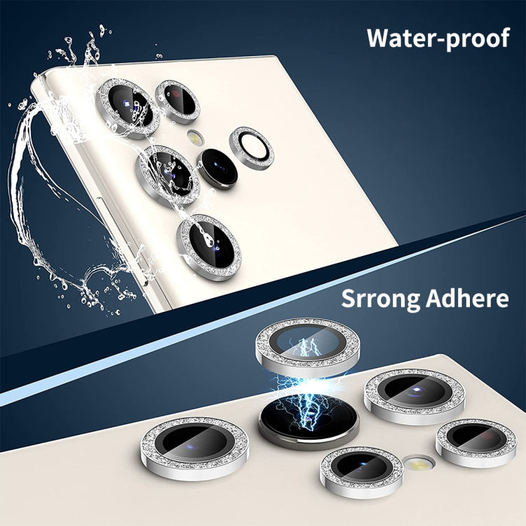For Samsung Galaxy S25 Ultra 5G ENKAY Hat-Prince 9H Rear Camera Lens Glitter Aluminium Alloy Tempered Glass Film