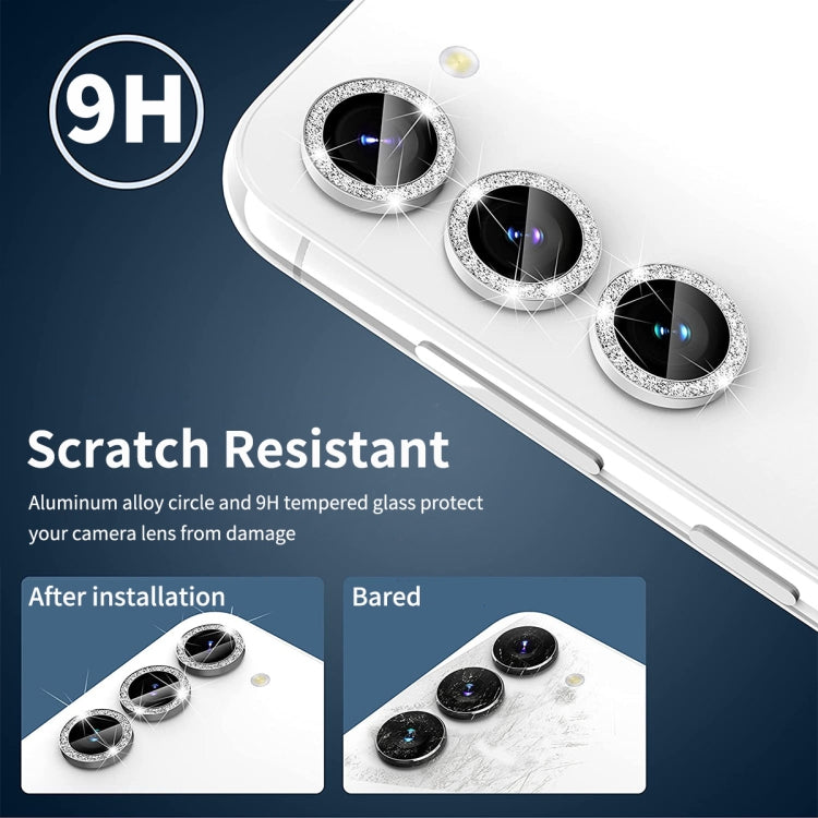 For Samsung Galaxy S25+ 5G ENKAY Hat-Prince 9H Rear Camera Lens Glitter Aluminium Alloy Tempered Glass Film