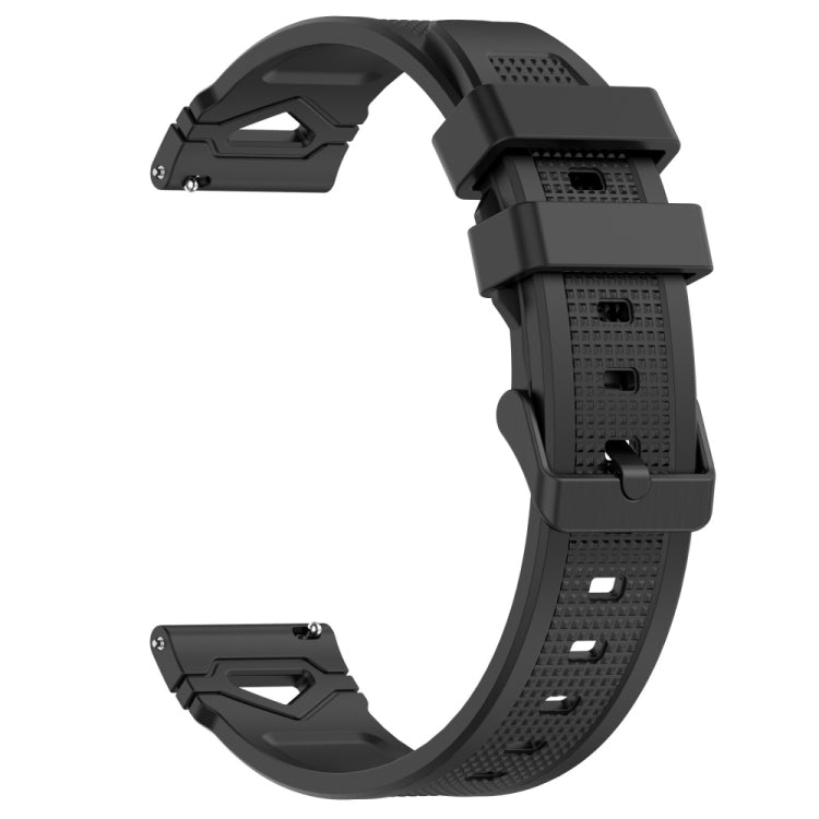 For Garmin Watch 22mm Dotted Black Buckle Silicone Watch Band