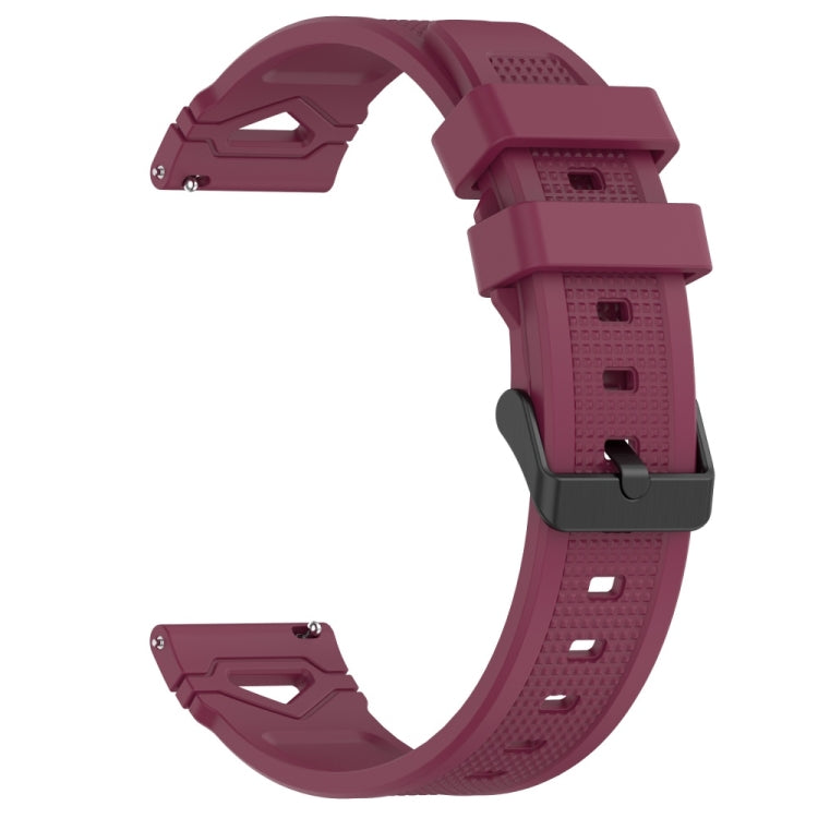 For Garmin Watch 22mm Dotted Black Buckle Silicone Watch Band