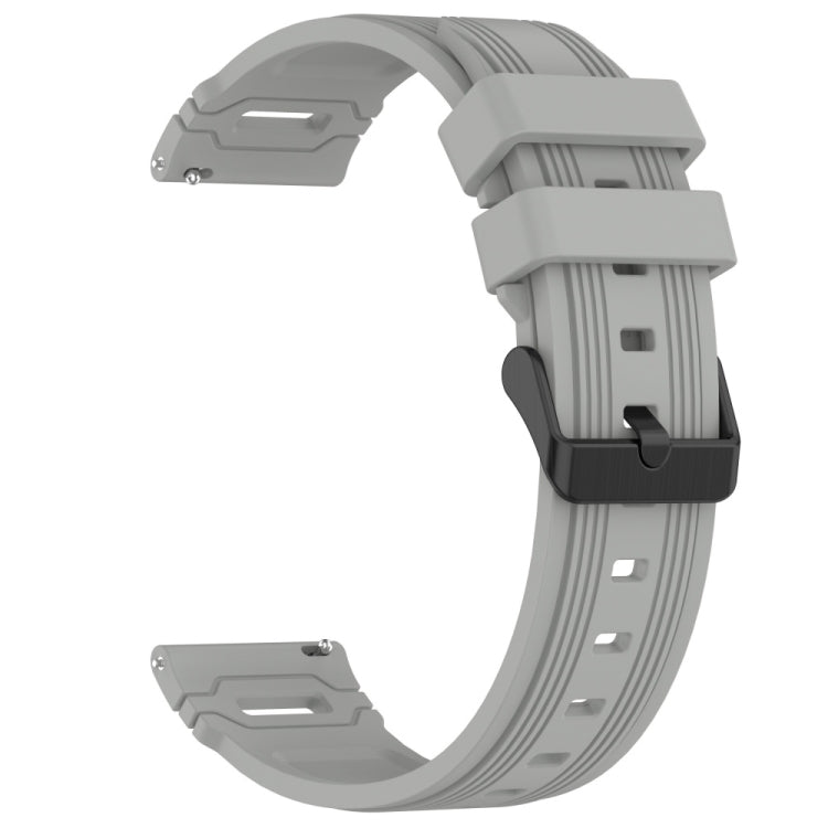 For Xiaomi Watch 22mm Vertical Pattern Black Buckle Silicone Watch Band
