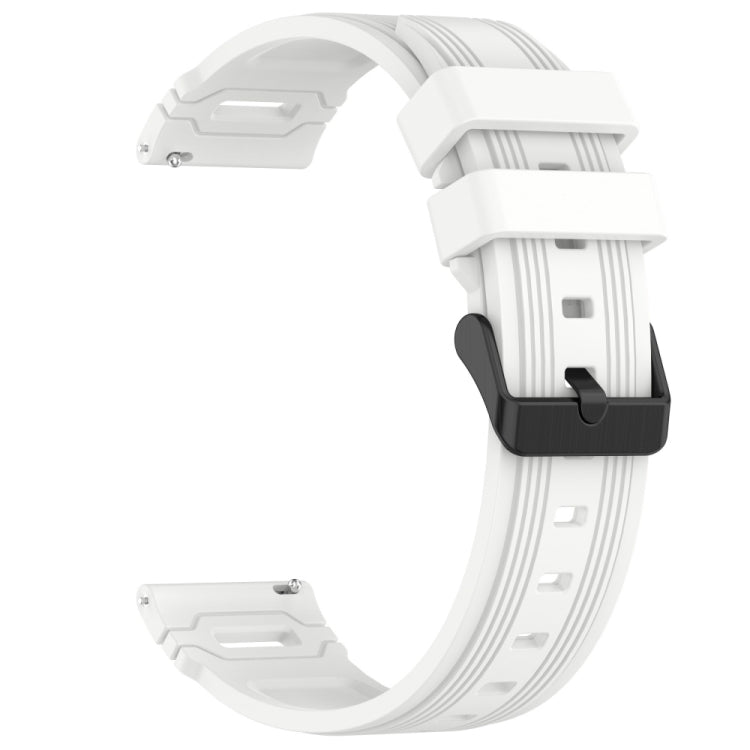 For Garmin Watch 22mm Vertical Pattern Black Buckle Silicone Watch Band