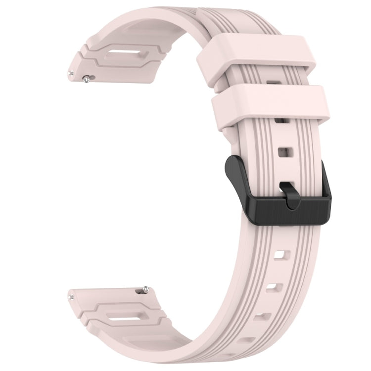 For Garmin Watch 22mm Vertical Pattern Black Buckle Silicone Watch Band