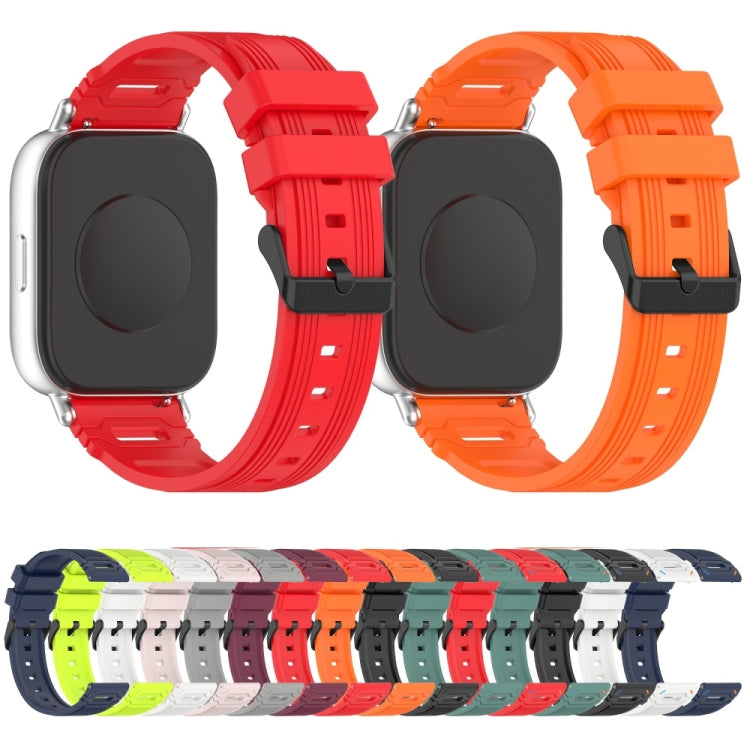 For Garmin Watch 22mm Vertical Pattern Black Buckle Silicone Watch Band