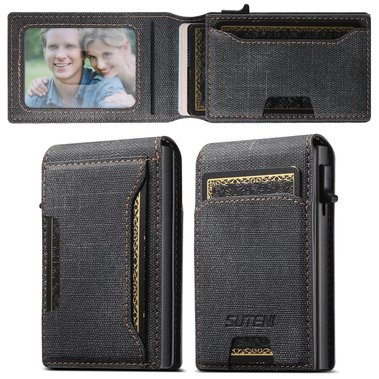 Suteni Denim Texture Key Press Automatically Pop Up Card Box