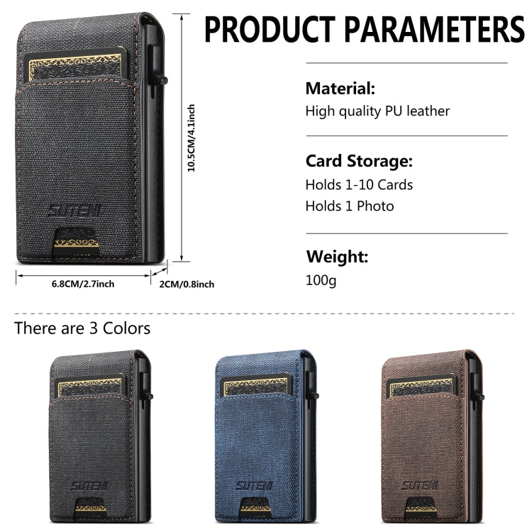 Suteni Denim Texture Key Press Automatically Pop Up Card Box