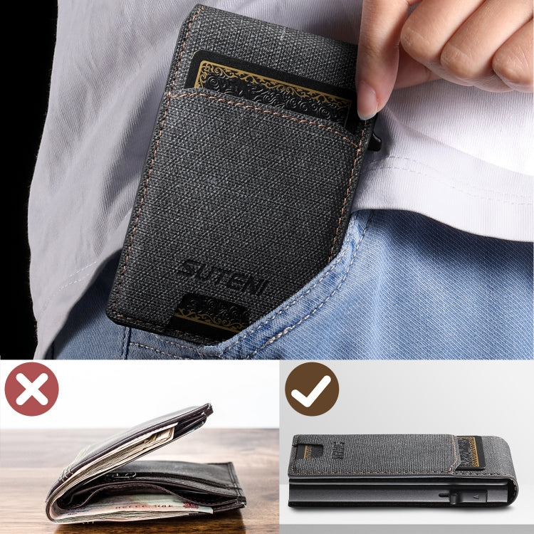 Suteni Denim Texture Key Press Automatically Pop Up Card Box